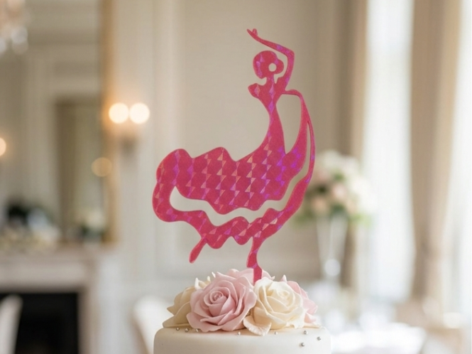 Latin Dancer Cake Topper – Elegant Silhouette 