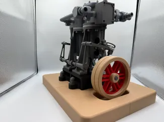 Double cylinder steam engine with reverse gear-BOM