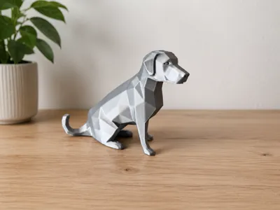 Polygon Dog Sculpture