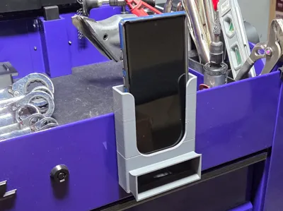 Tool Cart Phone Holder With Passive Speaker