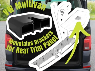 Brackets for rear trim panel for VW Multivan