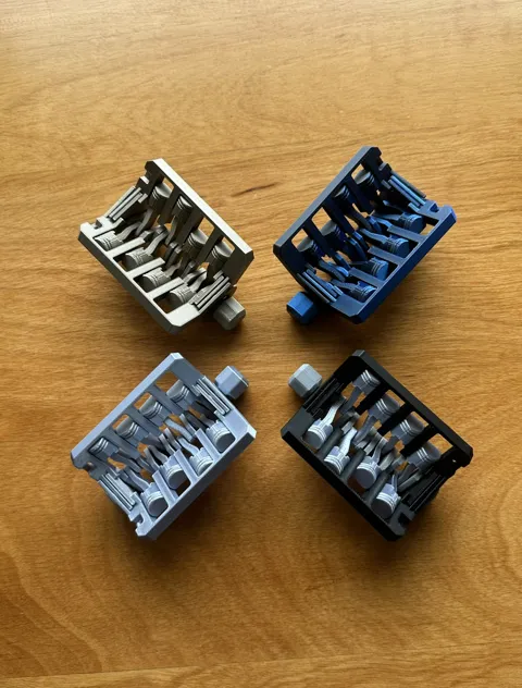 Print-in-place v8 engine fidget view 3