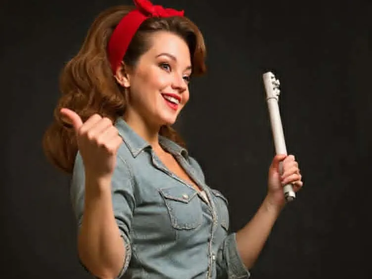 retro mechanic woman 
