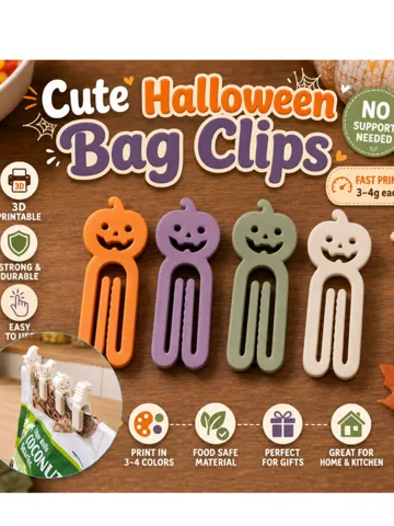 Adorno temático: Halloween Pumpkin Cute Bag Clips – Paper Clip Fast — vista de referencia 2