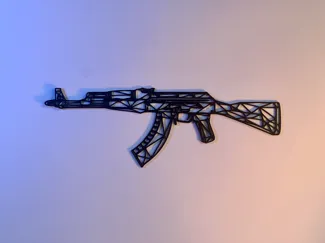 Art mural Low Poly AK-47 CSGO / CS2