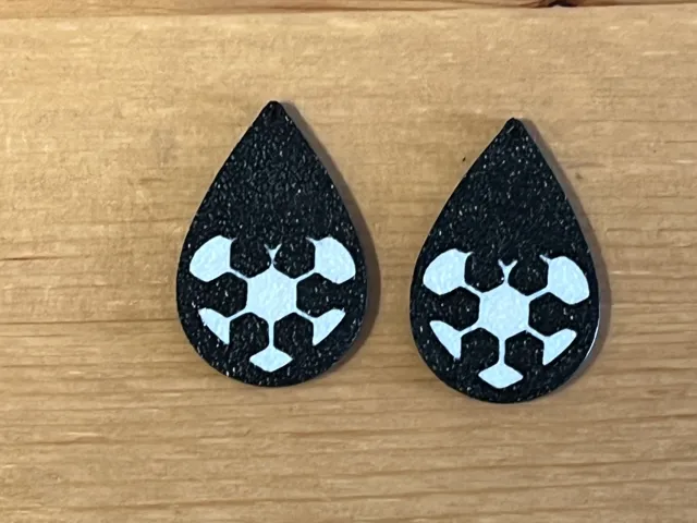 football heart earrings