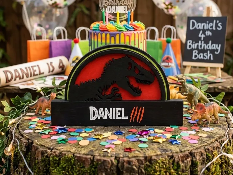 Letrero nombre personalizado - Jurassic park
