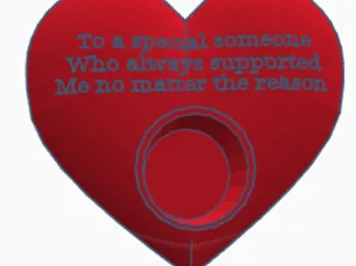Heart with message and vase for roses