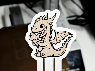 Bookmark Dragon with Ice Cream