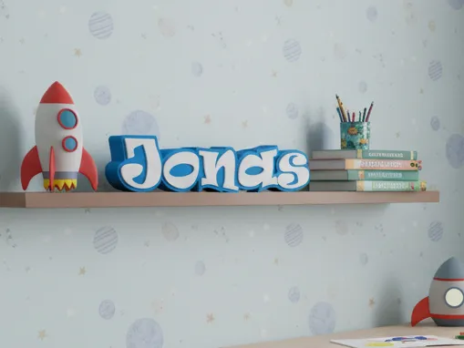Jonas Nameplate Lettering - Free 3D Print Model - MakerWorld