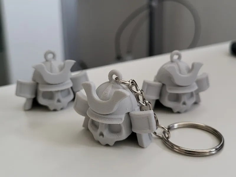 Cute Samurai / Skull Keychain