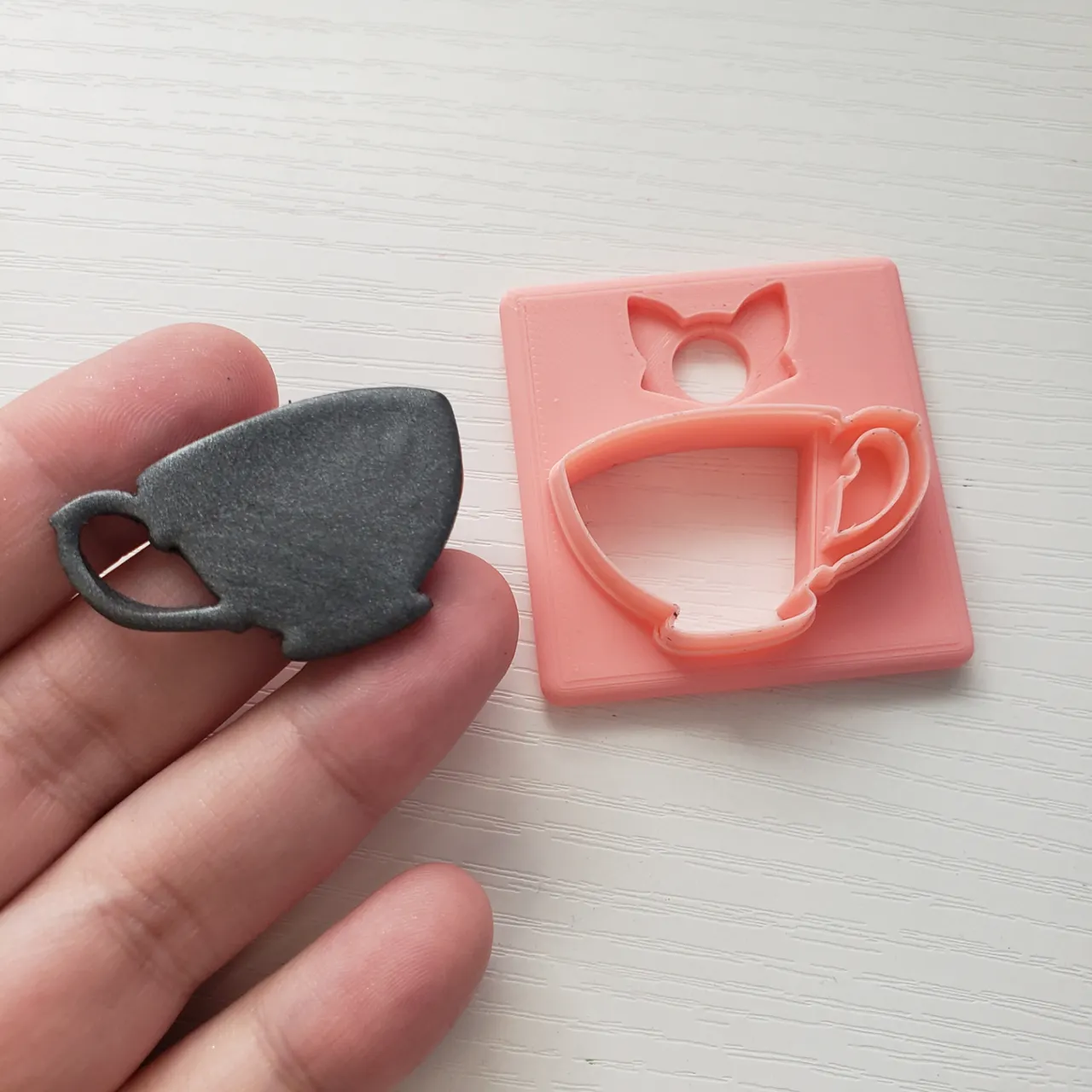 Teacup Polymer Clay Earring Cutter view 3