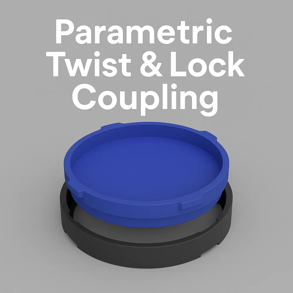 Parametric twist and lock coupling - Free 3D Print Model - MakerWorld
