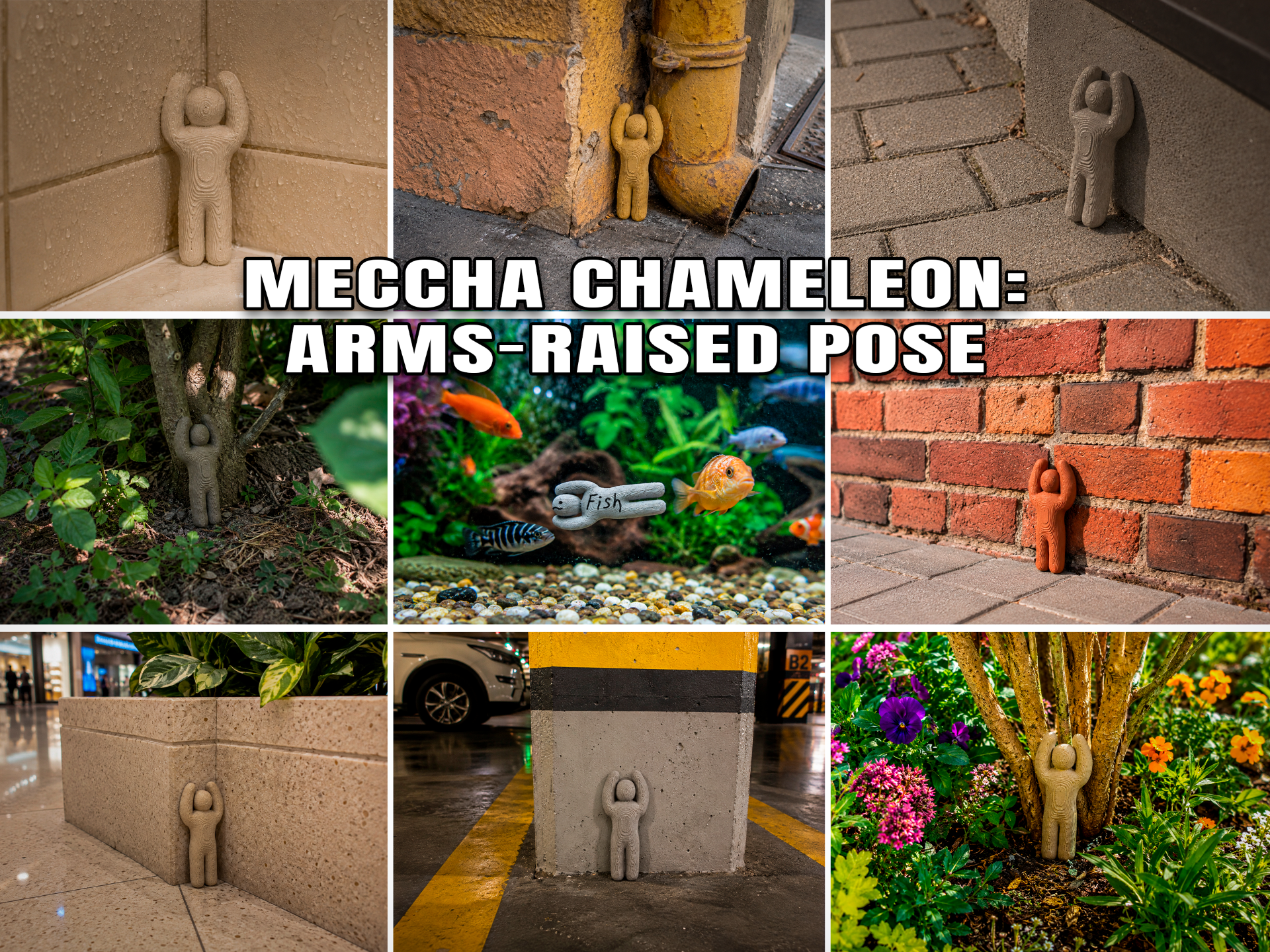 Meccha Chameleon: Arms-Raised Pose Character