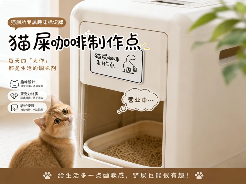 猫屎咖啡门牌｜猫厕所｜门牌｜猫