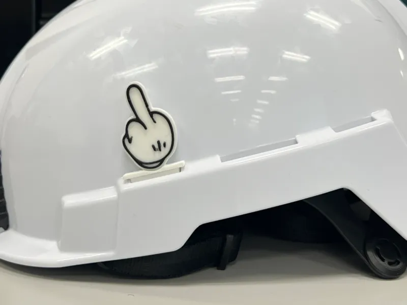 middle finger helmet clip