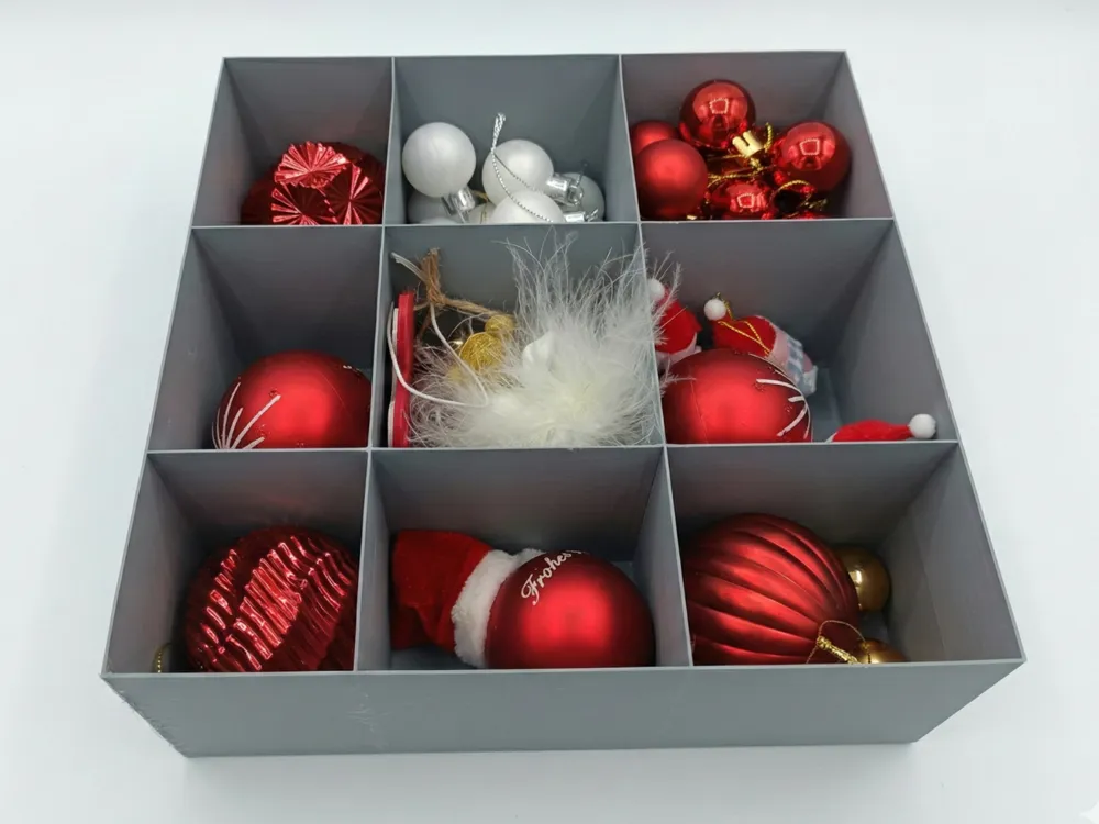 Weihnachtskugel-Aufbewahrungsbox | 9x 75mm  Kostenloses 3D-Druckmodell   MakerWorld