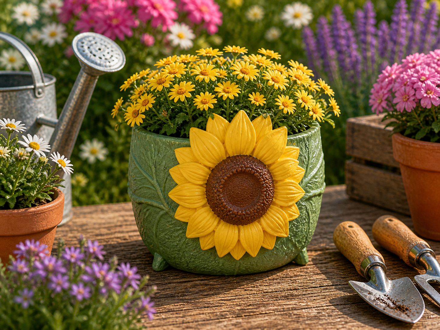 Sonnenblumen Blumentopf – Dekorativer Pflanztopf 