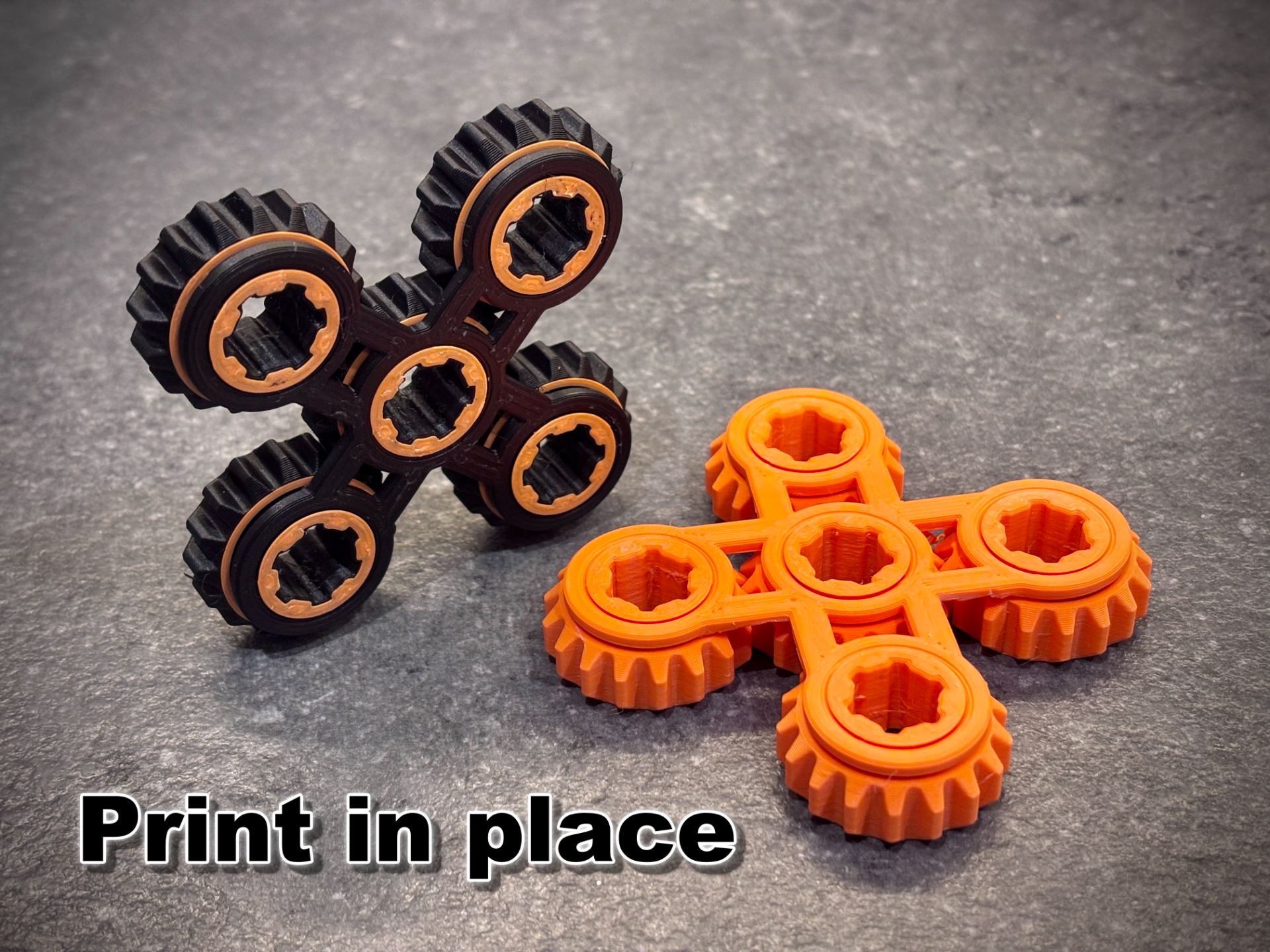 Gear fidget spinner - QUAD - print in place