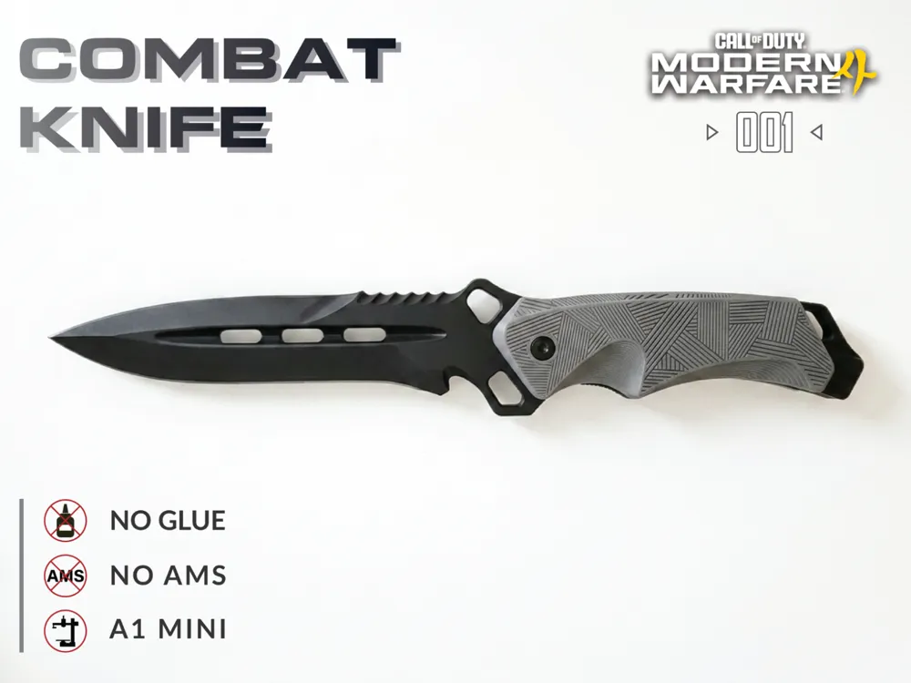 Modelo para impresión 3D: Call of Duty: Modern Warfare 4 - Combat Knife. Referencia del modelo original.