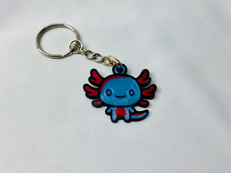 Porte-clés Axolotl Kawaii