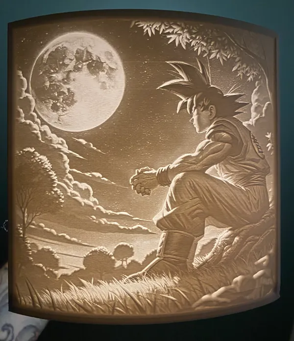 Lithophane veilleuse Goku — Dragon Ball Z