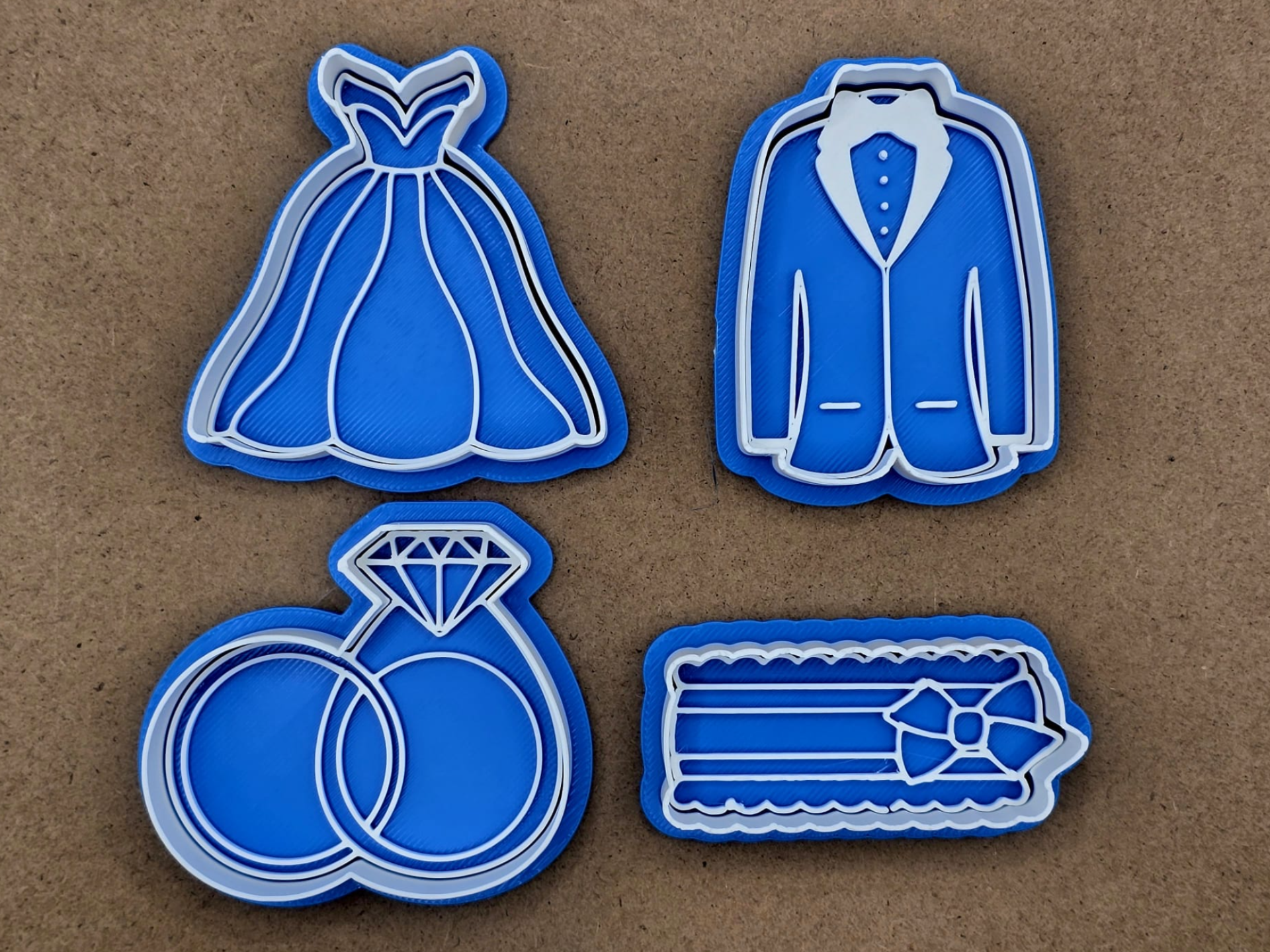Wedding Cutter Cookie Stamp Set Bride Party