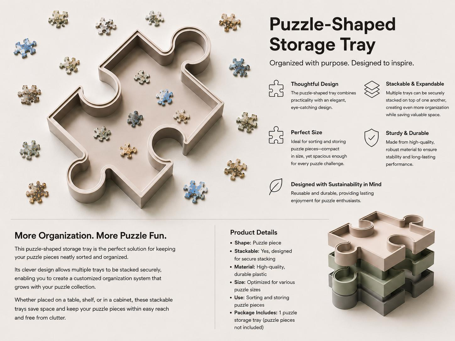 Stackable Puzzle Sorting Trays