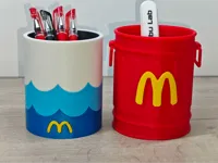 麦当劳笔筒2-A1mini（蓝白色）