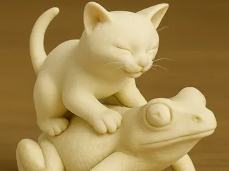 Cat riding a Frog