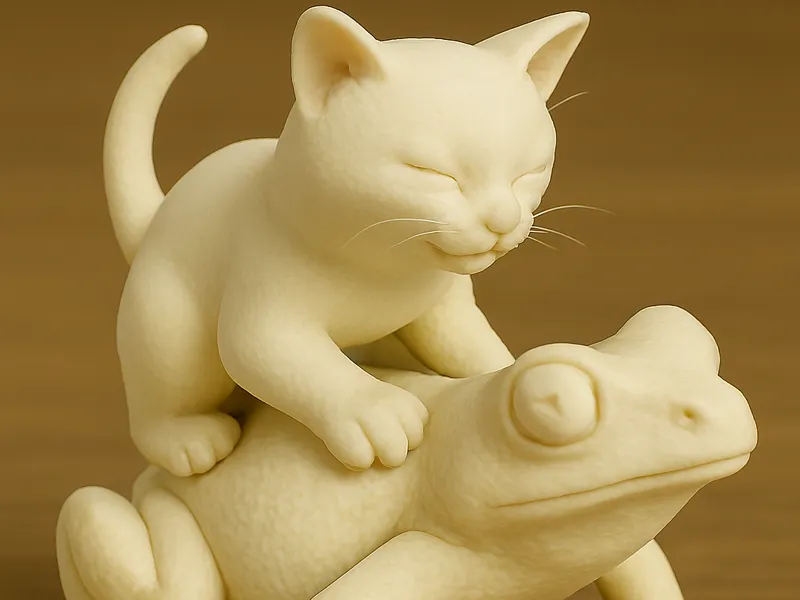 Cat riding a Frog