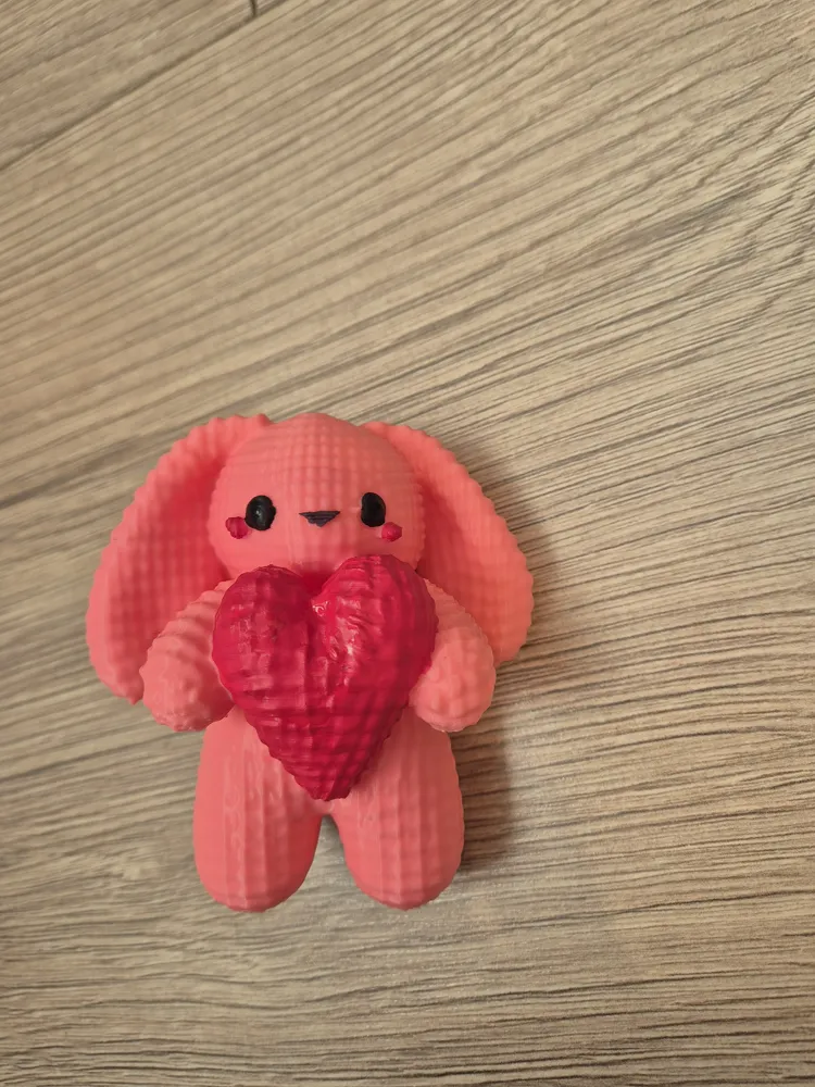 A yarn bunny with heart - Valentine's Day - Free 3D Print Model ...