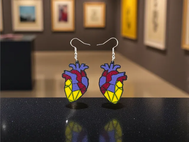 Colored poly heart earrings