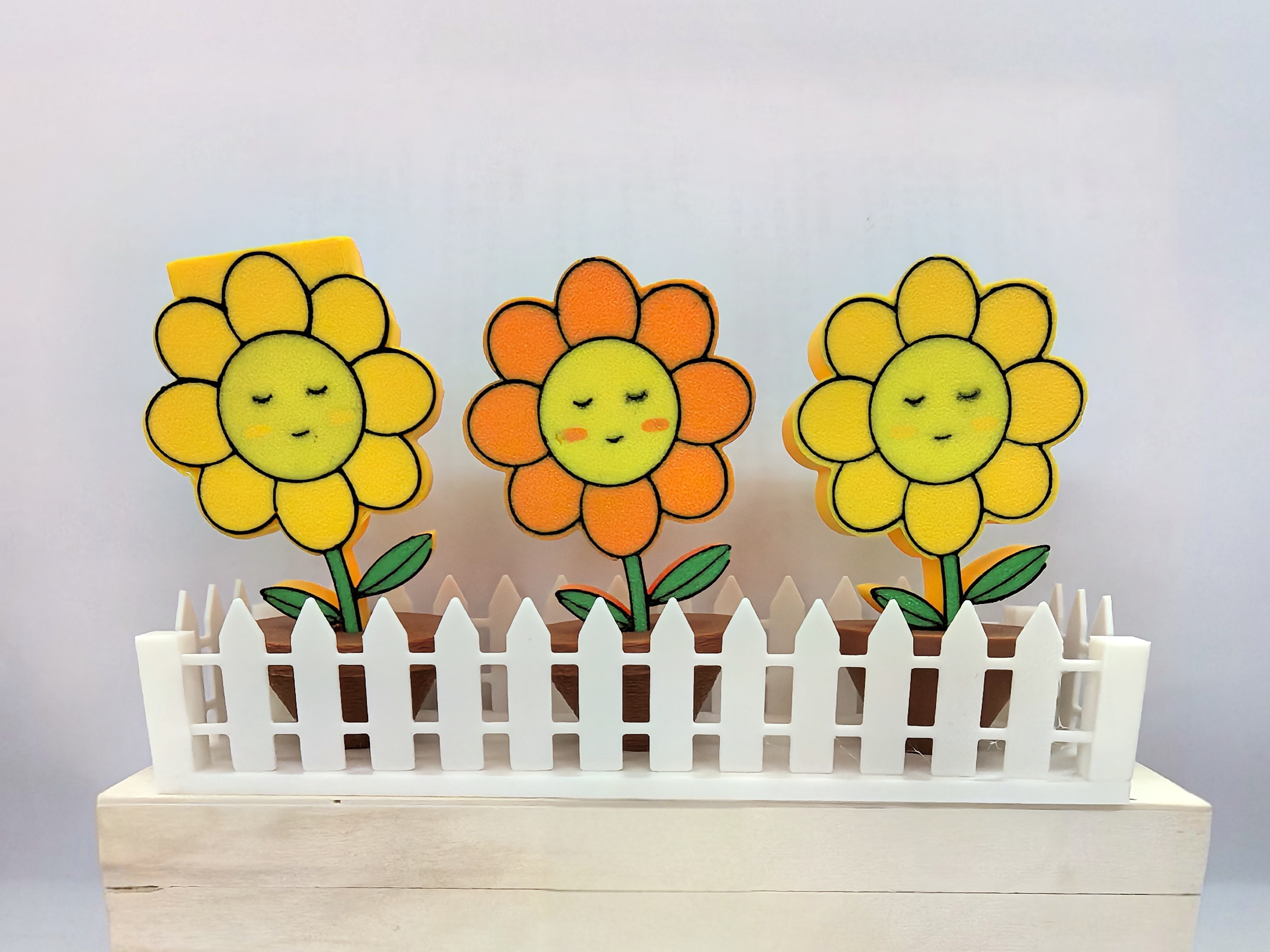 Miniatura 2 do modelo 3D 拼豆花园（含向日葵花花迷你拼豆铲+花盆漏斗+栅栏收纳）