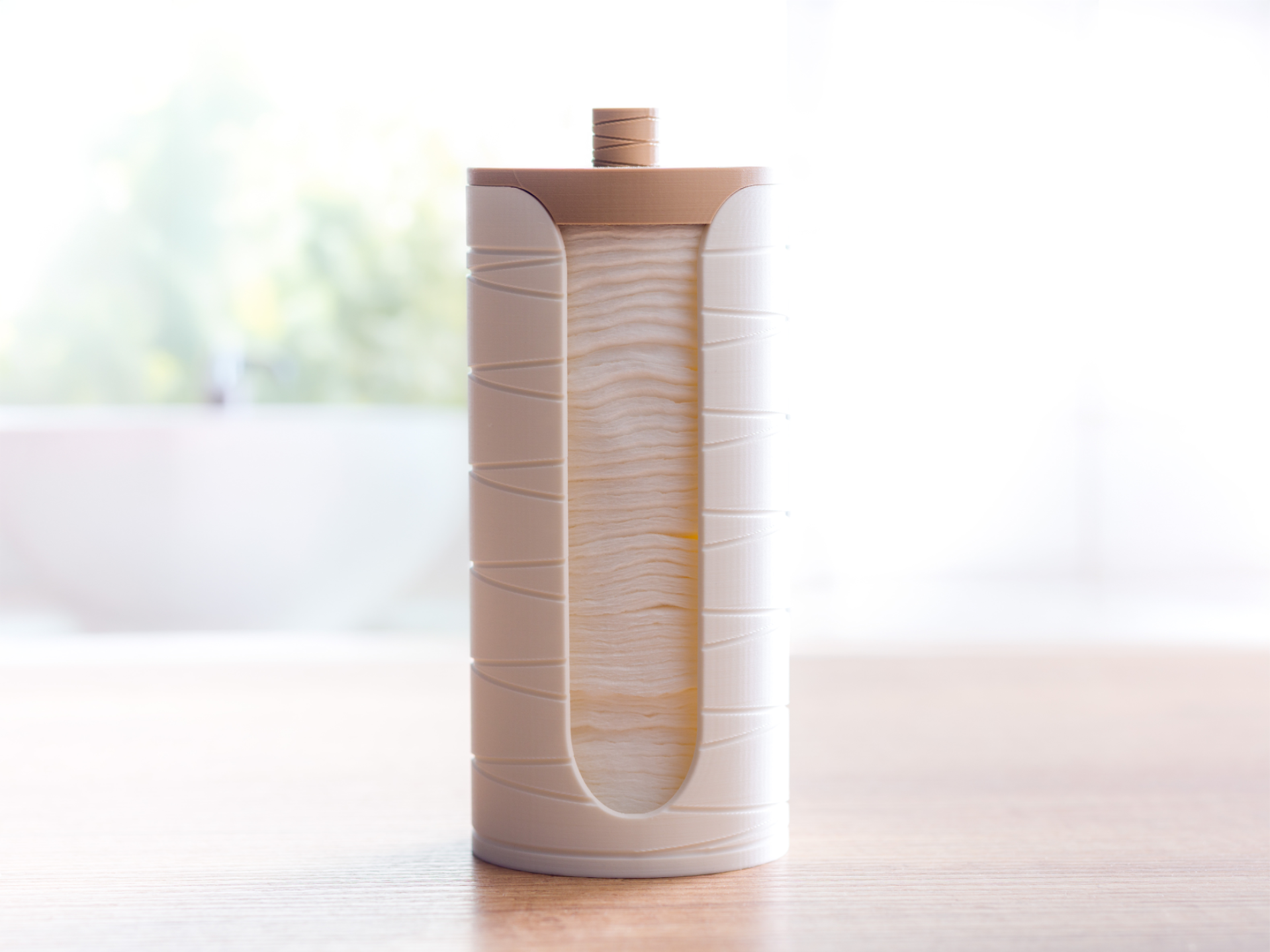 Cotton pads holder with lid.