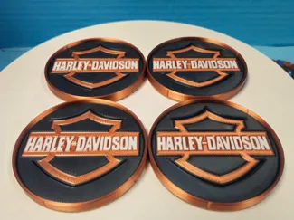 harley davidson styled drink coasters