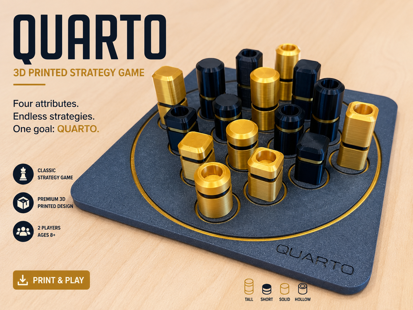 QUARTO | Print & Play Strategy Game