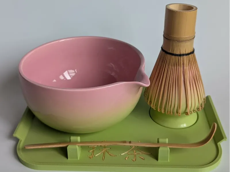 Matcha Tea Tray – Chasen, Chawan & Chashaku Slots