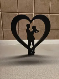 Silhouette cœur et couple, décoration ou sculpture — photo 3