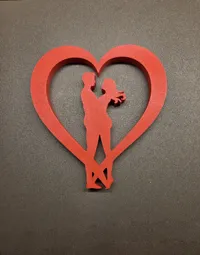 Silhouette cœur et couple, décoration ou sculpture — photo 2