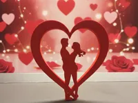 Silhouette cœur et couple, décoration ou sculpture — photo 1