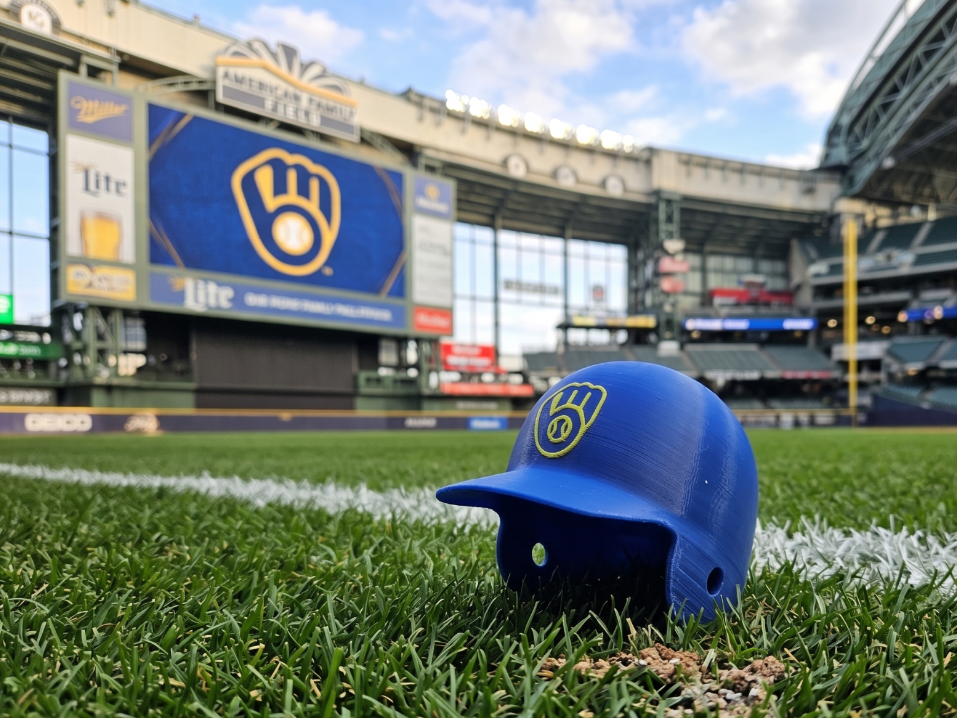 Milwaukee Brewers Baseball Helmet - Miniature 