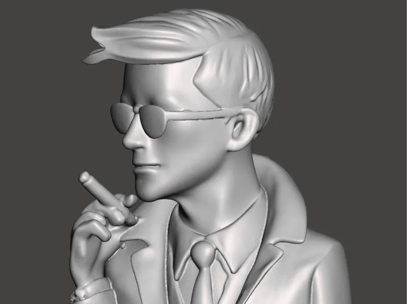 Man with Cigarette Sculpture