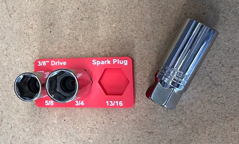 Gridfinity Socket Holder-SAE Spark Plug 3/8" Drive