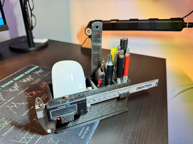 DESK ORGANIZER - PEN HOLDER with Caliper Holder