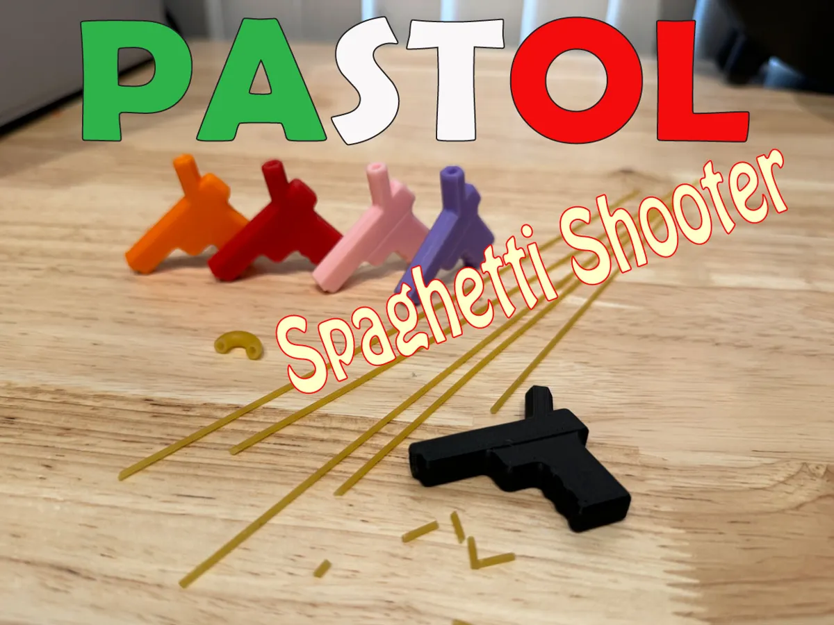 PASTOL - Spaghetti Shooter - Pasta gun by Hiro Koiso Racing MakerWorld: Download Free 3D Models - 3D model önizlemesi