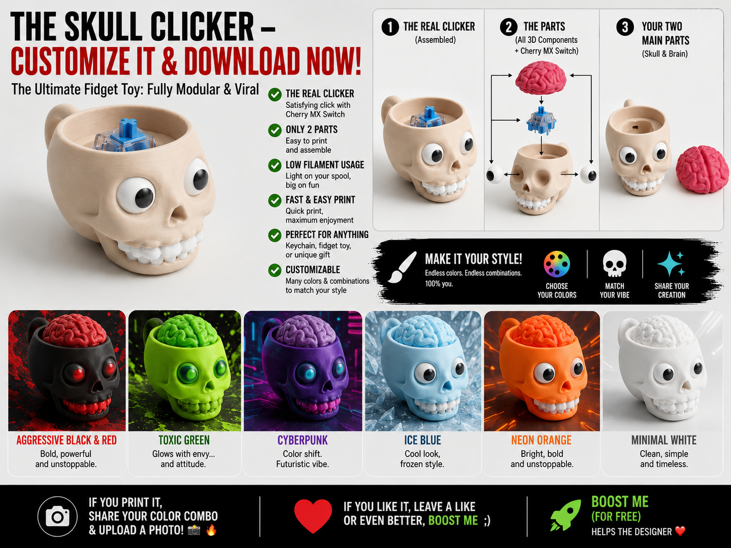 CLICKER CALAVERA llavero