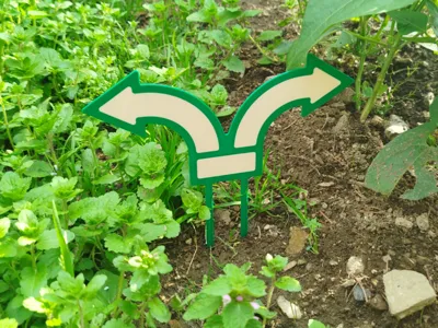 Plant Arrow Left Right Double Label