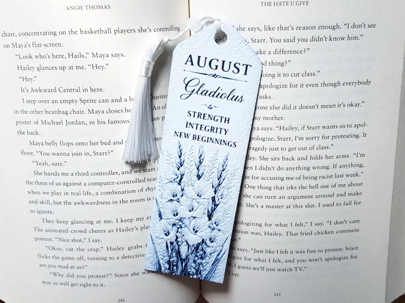 Bookmark, August Flower, Birth Month