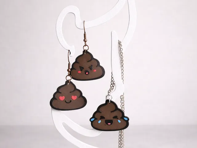 Boucle d'oreille caca Kawaii